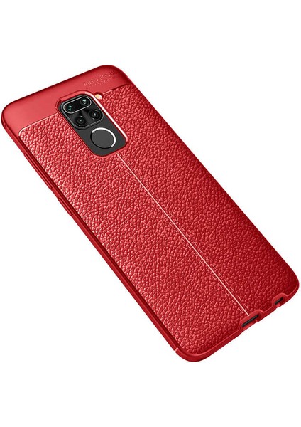 - Xiaomi Redmi Note 9 Uyumlu Kılıf Deri Görünümlü Auto Focus Karbon Niss Silikon Kapak