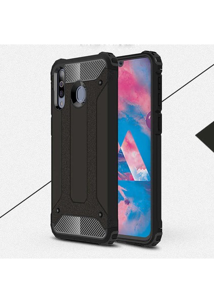 - Galaxy M30 Uyumlu Kılıf Çift Katman Zırh Tank Crash Military Kapak