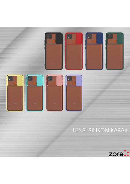 - Xiaomi Redmi 9c Uyumlu Kılıf Slayt Sürgülü Arkası Buzlu Lensi Kapak