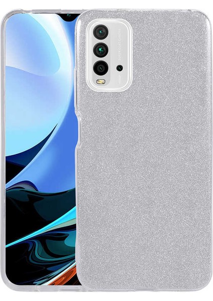 - Xiaomi Redmi 9t Uyumlu Kılıf Simli Koruyucu Shining Silikon