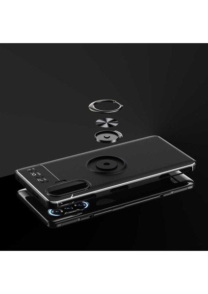 - Xiaomi Redmi K40 Gaming Uyumlu Kılıf Yüzüklü Auto Focus Ravel Karbon Silikon Kapak