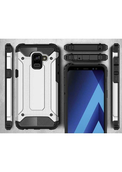 - Galaxy A6 2018 Uyumlu Kılıf Çift Katman Zırh Tank Crash Military Kapak