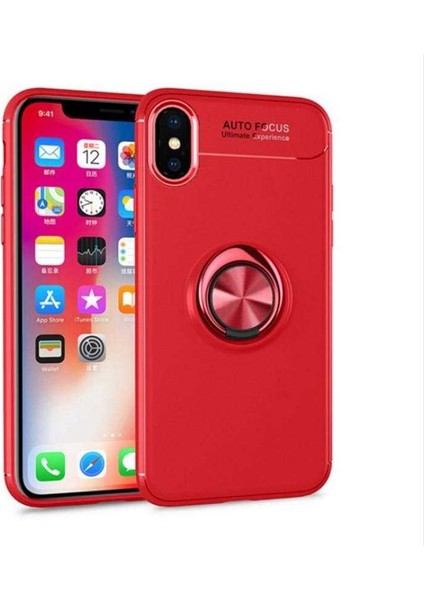 - iPhone Xs Max 6.5 Uyumlu Kılıf Yüzüklü Auto Focus Ravel Karbon Silikon Kapak