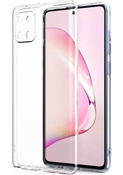 - Galaxy A81 (Note 10 Lite) Uyumlu Kılıf Kamera Korumalı Şeffaf Slim Fit Süper Silikon Kapak