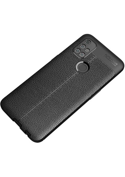 - One Plus Nord N10 5g Uyumlu Kılıf Deri Görünümlü Auto Focus Karbon Niss Silikon Kapak