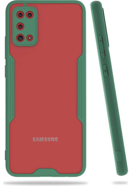 - Galaxy A02S Uyumlu Kılıf Kenarı Renkli Arkası Şeffaf Parfe Kapak