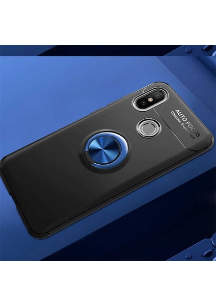 - Xiaomi Redmi Note 7 Uyumlu Kılıf Yüzüklü Auto Focus Ravel Karbon Silikon Kapak