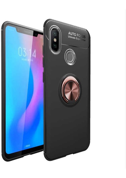 - Xiaomi Redmi Note 7 Uyumlu Kılıf Yüzüklü Auto Focus Ravel Karbon Silikon Kapak