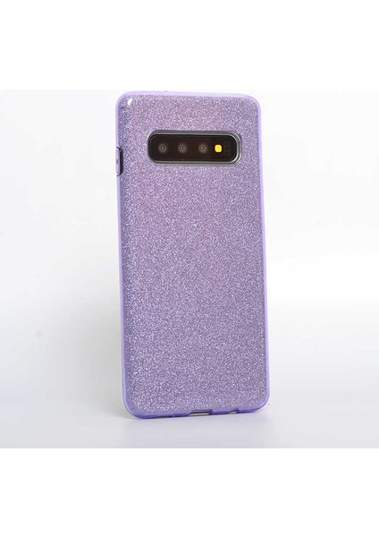 - Galaxy S10 Uyumlu Kılıf Simli Koruyucu Shining Silikon