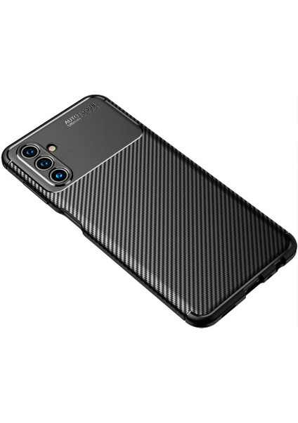 - Galaxy A04S Uyumlu Kılıf Auto Focus Negro Karbon Silikon Kapak