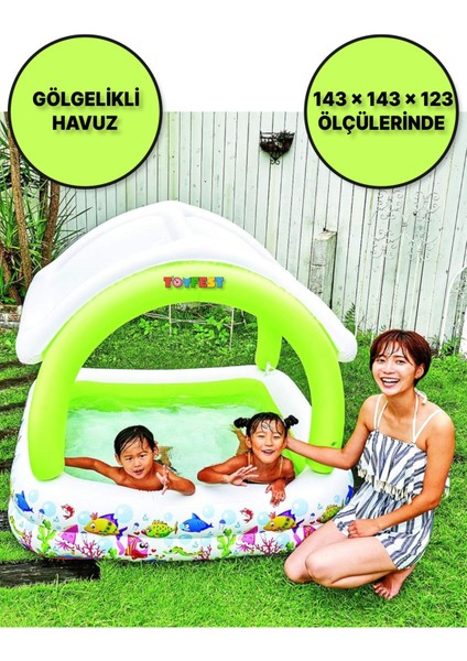 Gölgelikli Havuz 143 x 143 x 123 - 240 Litre