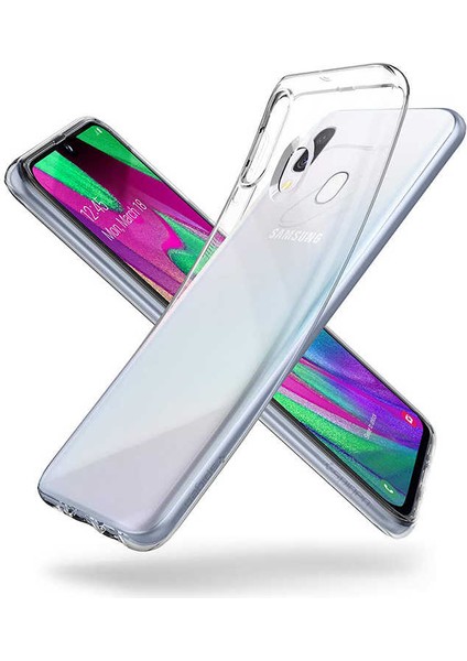 - Galaxy A40 Uyumlu Kılıf Esnek Soft Slim Fit Süper Silikon Kapak