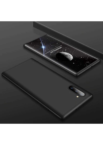- Samsung Galaxy Note 10 - Kılıf Parmak izi Yapmayan 3 Parça Ays Kapak - Siyah - T10073
