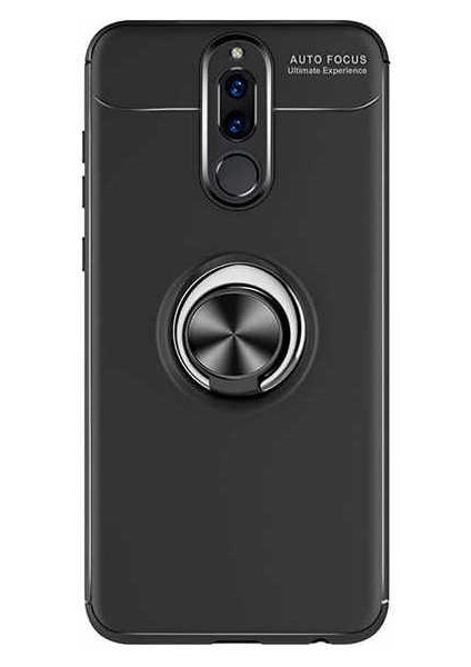 - Huawei Mate 10 Lite Uyumlu Kılıf Yüzüklü Auto Focus Ravel Karbon Silikon Kapak