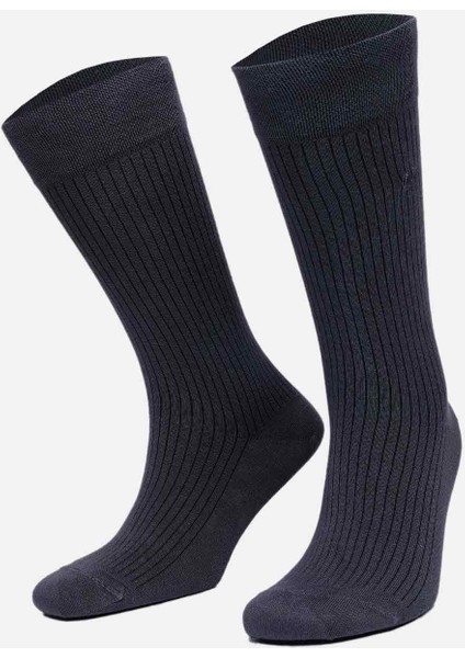 Erkek Bambu Tekli Füme Soket Çorap M 62001 F