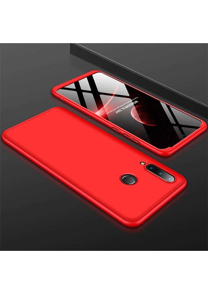 - Huawei P30 Lite - Kılıf Parmak izi Yapmayan 3 Parça Ays Kapak - Kırmızı - T8330