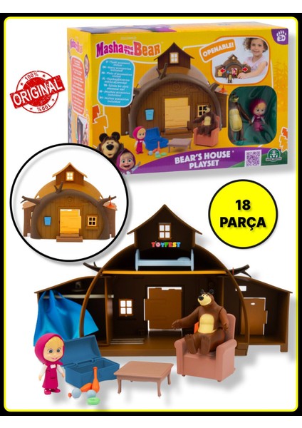 Masha ile Koca Ayı 2 Li Figür ve Eşyalı Ev Oyun Seti - Masha And The Bear (Ev+ 2 Figür+ 15 Aksesuar) fiyatları