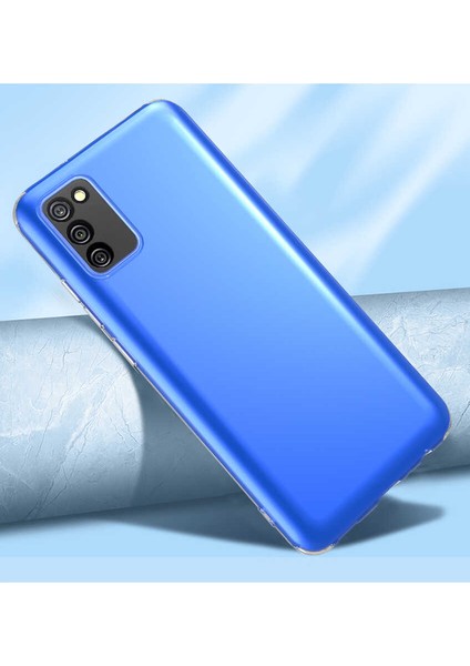 - Galaxy A02S Uyumlu Kılıf Kamera Korumalı Şeffaf Slim Fit Süper Silikon Kapak