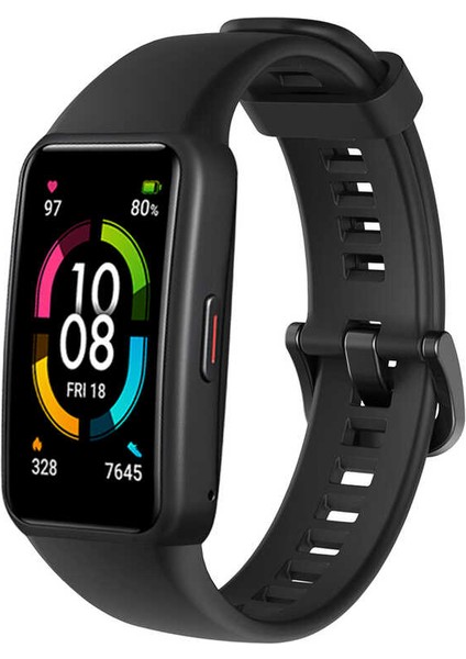 Huawei Band 6 Uyumlu Krd-47 Uyumlu Kordon Zore - Siyah