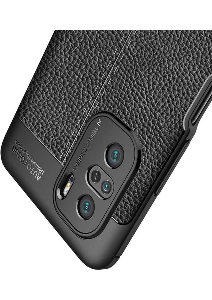 - Xiaomi Redmi K40 Uyumlu Kılıf Deri Görünümlü Auto Focus Karbon Niss Silikon Kapak