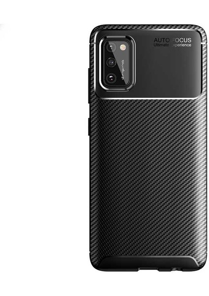 - Galaxy A02S Uyumlu Kılıf Auto Focus Negro Karbon Silikon Kapak