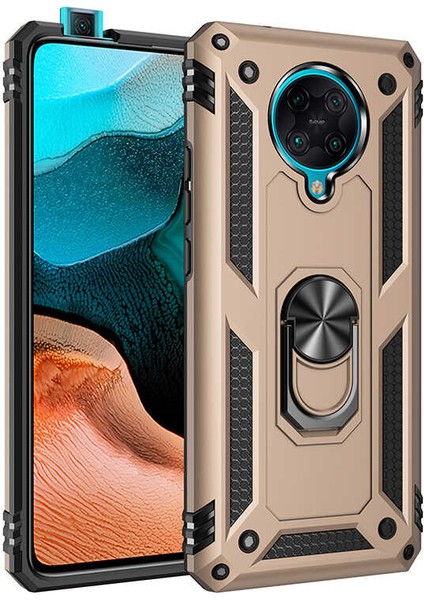 Kilifone - Xiaomi Redmi K30 Pro Uyumlu Kılıf Yüzüklü Çift Katman Zırh Tank Vega Kapak