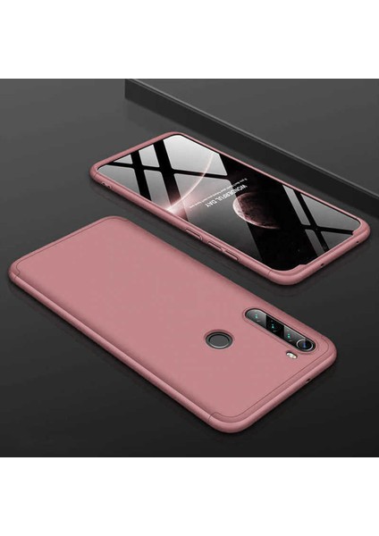 - Xiaomi Redmi Note 8 - Kılıf Parmak izi Yapmayan 3 Parça Ays Kapak - Rose Gold - T10548