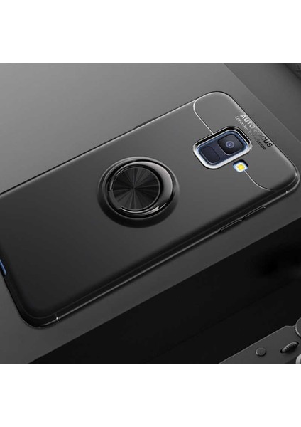 - Galaxy J6 Uyumlu Kılıf Yüzüklü Auto Focus Ravel Karbon Silikon Kapak