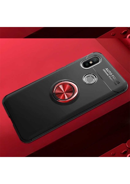 - Xiaomi Redmi Note 7 Uyumlu Kılıf Yüzüklü Auto Focus Ravel Karbon Silikon Kapak