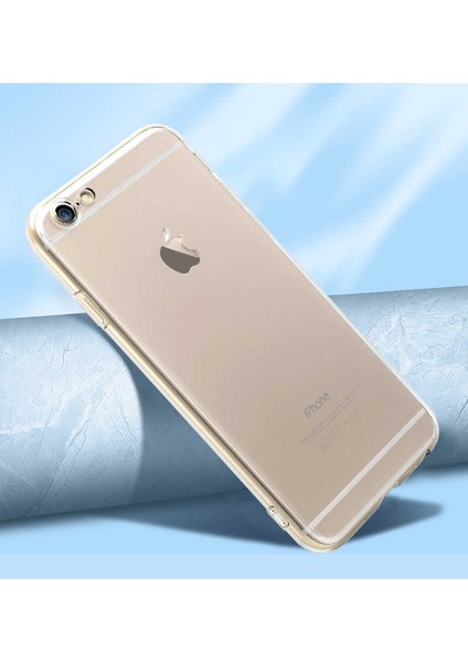 - iPhone 6 / 6s Uyumlu Kılıf Kamera Korumalı Şeffaf Slim Fit Süper Silikon Kapak