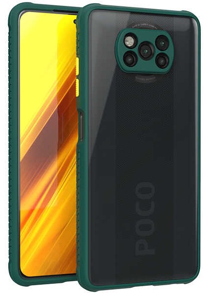 Kilifolsun - Xiaomi Poco X3 / Poco X3 Nfc / Poco X3 Pro Uyumlu Kılıf ​​kenarları Tırtıklı Renkli Düğmeli Kaff Kapak