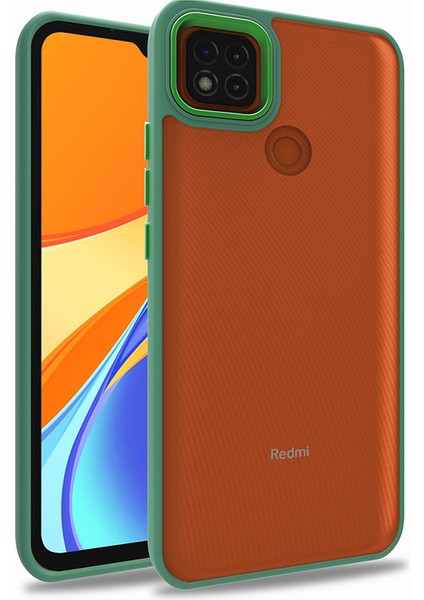 - Xiaomi Redmi 9c Uyumlu Kılıf Arkası Şeffaf Kamera Çevresi Parlak Zıt Renkli Flora Kapak