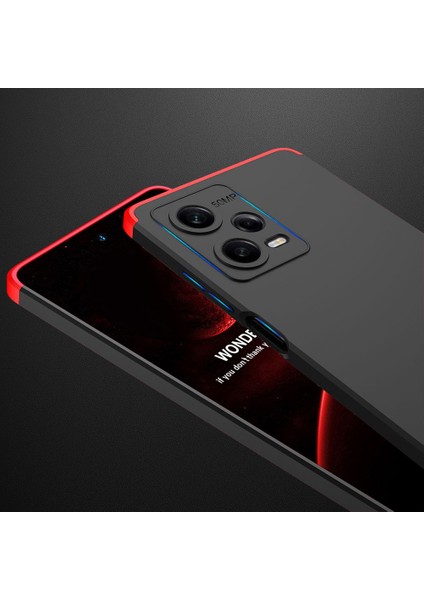 - Xiaomi Redmi Note 12 Pro 5g Uyumlu Kılıf 3 Parçalı Parmak Izi Yapmayan Sert Ays Kapak