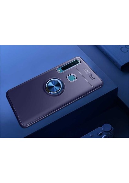 - Galaxy A9 2018 Uyumlu Kılıf Yüzüklü Auto Focus Ravel Karbon Silikon Kapak