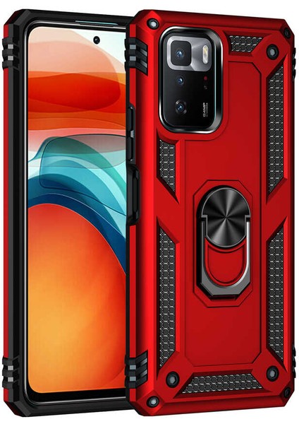 - Xiaomi Poco X3 Gt Uyumlu Kılıf Yüzüklü Çift Katman Zırh Tank Vega Kapak