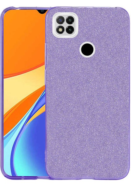 - Xiaomi Redmi 9c Uyumlu Kılıf Simli Koruyucu Shining Silikon