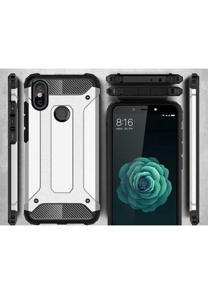 - Xiaomi Mi A2 Lite Uyumlu Kılıf Çift Katman Zırh Tank Crash Military Kapak