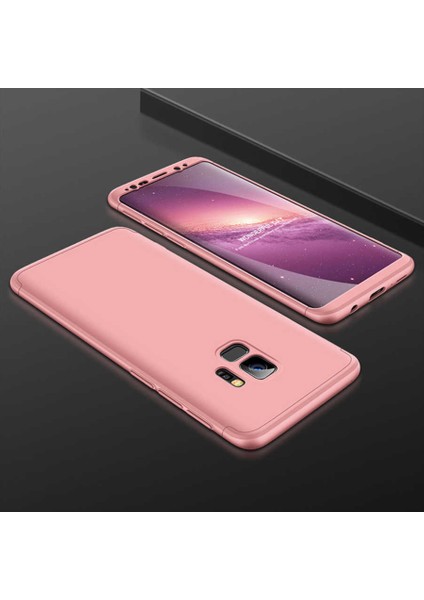 - Samsung Galaxy S9 - Kılıf Parmak izi Yapmayan 3 Parça Ays Kapak - Rose Gold - T1735