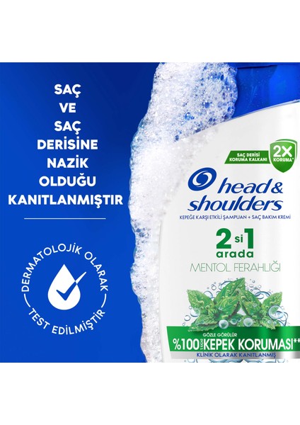 Head & Shoulders Mentol Ferahlığı 2si1 Arada Kepeğe Karşı Etkili Şampuan 625 ML