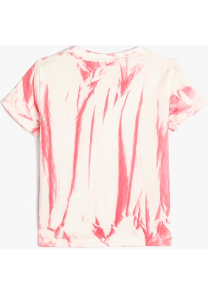 Tişört Batik Desenli Kısa Kollu Bisiklet Yaka Pamuklu fiyatları