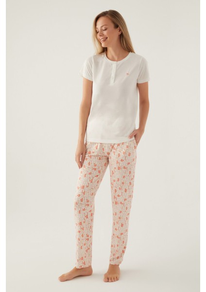 2891 Buttoned Kadın Kısa Kol Pijama Takımı