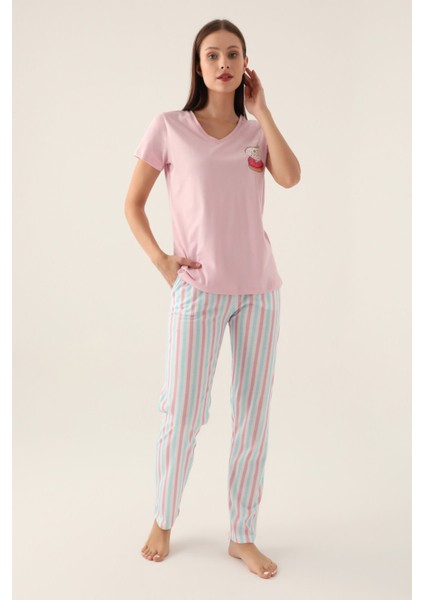 2888 Sweet Kadın Kısa Kol Pijama Takımı