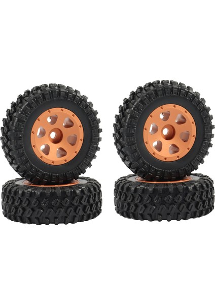 4pcs 1.0 Beadlock Mini Paletli Jantlar ve Kauçuk Lastikler, Turuncu (Yurt Dışından)