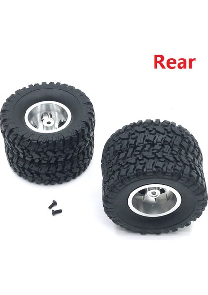 B16 B36 Q60 Q63 Q64 6WD 6x6 Rc Kamyon Için Kauçuk Lastik Lastikli Çift Tekerlekli Metal Jant, Gümüş (Yurt Dışından)