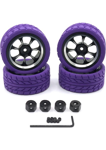 65MM Metal Jant Lastik Lastik Için 12MM Adaptör ile C14 C24 Mn D90 MN98 MN99S Mn-90 Rc Araba Yükseltme Parçaları, Mor (Yurt Dışından)