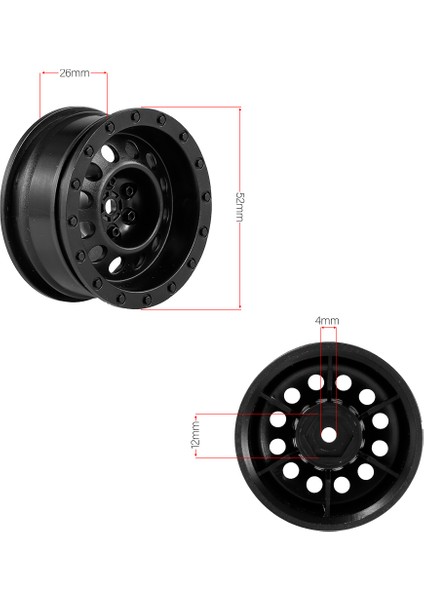 4 Adet Plastik 1.9 Jant Tekerlek Hub Redcat Yokomo 1/10 Rc On-Road Drift Yarış Arabası, Beyaz (Yurt Dışından)