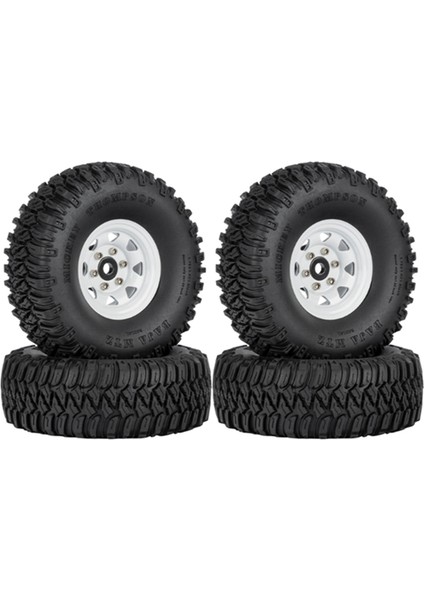 4 Adet 1.55 Metal Beadlock Jant Lastikleri Seti 1/10 Rc Paletli Araba Eksenel Jr D90 CC01 LC70, 1 Beyaz (Yurt Dışından)