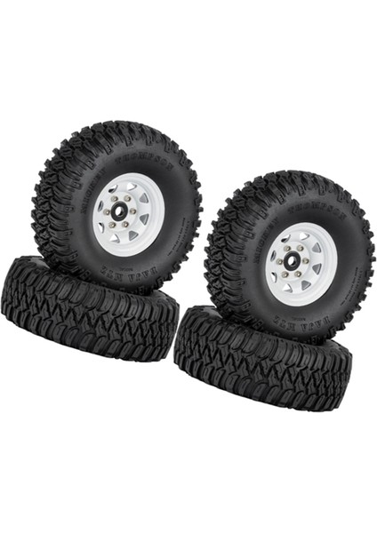 4 Adet 1.55 Metal Beadlock Jant Lastikleri Seti 1/10 Rc Paletli Araba Eksenel Jr D90 CC01 LC70, 1 Beyaz (Yurt Dışından)