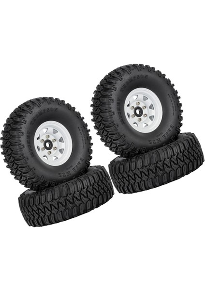 4 Adet 1.55 Metal Beadlock Jant Lastikleri Seti 1/10 Rc Paletli Araba Eksenel Jr D90 CC01 LC70, 1 Beyaz (Yurt Dışından)