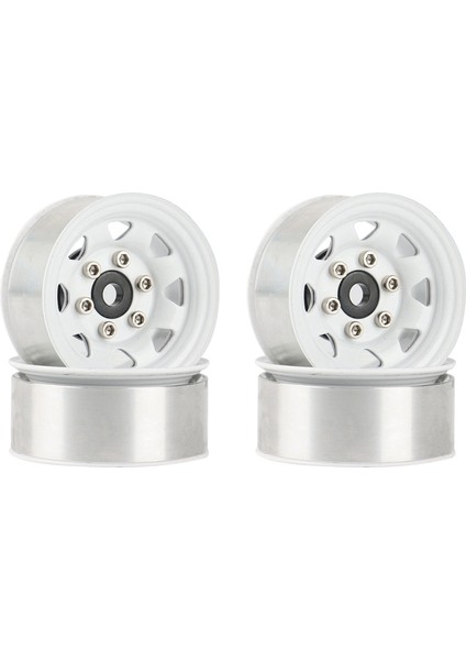 4 Adet 1.55 Metal Beadlock Jant Lastikleri Seti 1/10 Rc Paletli Araba Eksenel Jr D90 CC01 LC70, 1 Beyaz (Yurt Dışından)